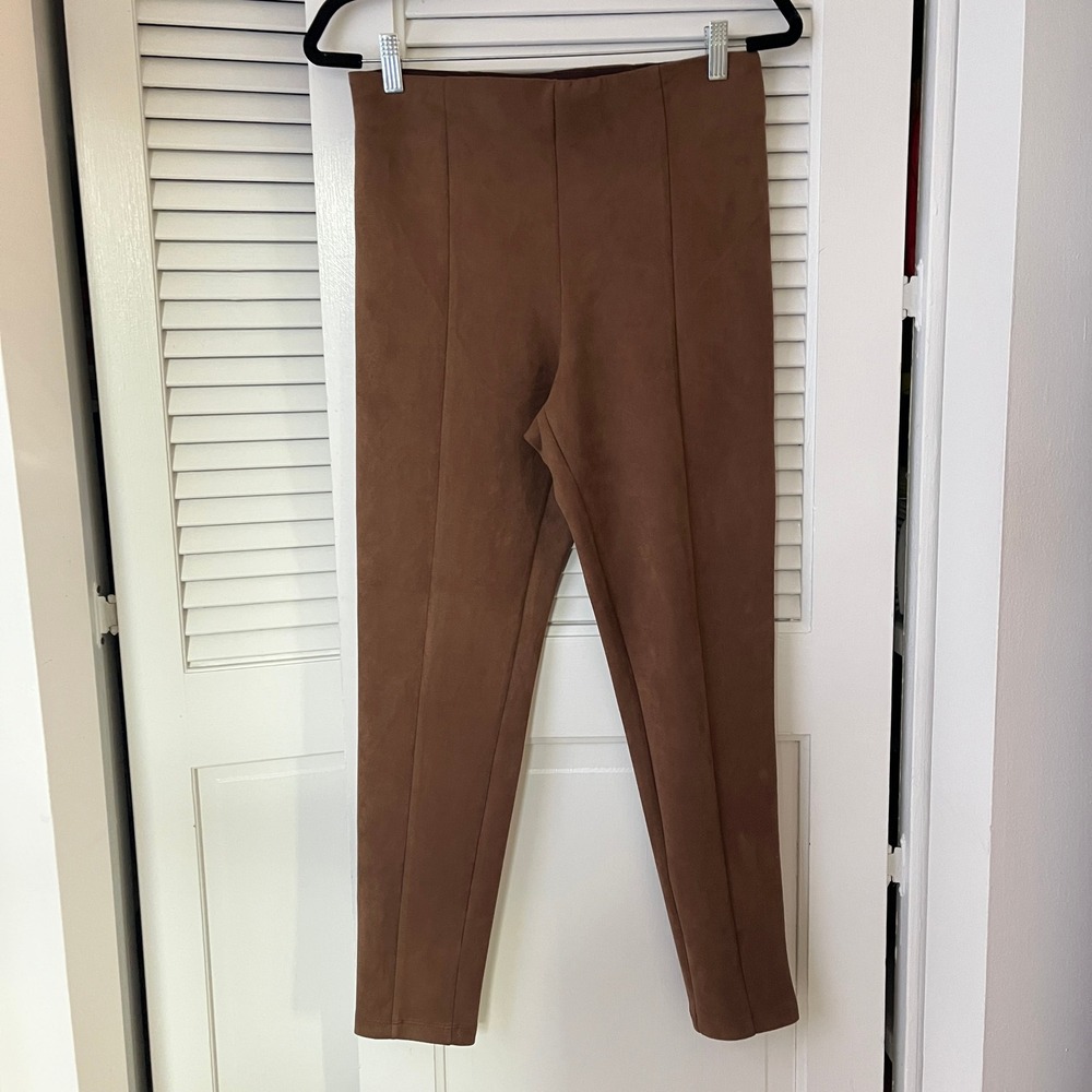 LOFT Brown Faux Suede Leggings Sz‎ M